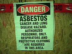 asbestos warning sign