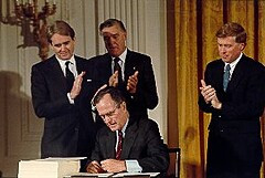 signing the 1990 Clean Air Act