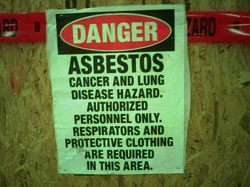 asbestos warning sign